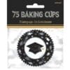 Graduation Cupcake Cups BLK/SIL/GLD 75CT 1 Graduation Cupcake Cups Blk/Sil/Gld 75Ct