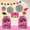 Pink & Black Zebra Grad Decor Kit 2 Pink &Amp; Black Zebra Grad Decor Kit