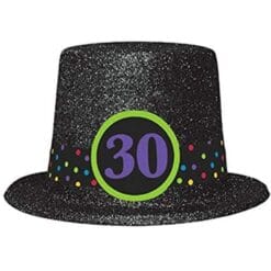 30th Birthday Glitter Top Hat