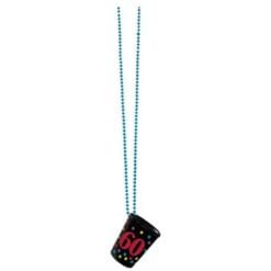 60th Bday Shot Glass Necklace