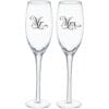 Toasting Glasses Mr. & Mrs. Clear Glass 2 Toasting Glasses Mr. &Amp; Mrs. Clear Glass