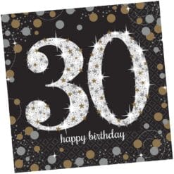 Sparkling Celebration 30yo Napkins Lunch 16pcs