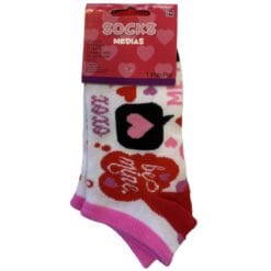 Valentines Phrase No Show Socks