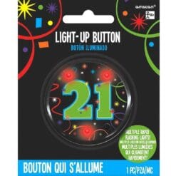 21st Brilliant Birthday Flashing 2" Button