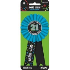 21st Brilliant Birthday Award Ribbon