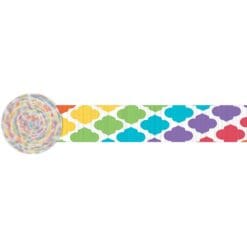 Rainbow Quatrefoil Crepe Streamer 81ft