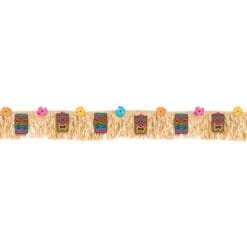 Tiki Fringe Banner w/Hibiscus Flowers