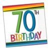 70th Rainbow Birthday Napkins BVG 16CT