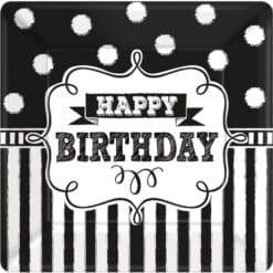 Chalkboard Birthday Plates SQR 10" 8CT