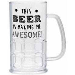 Beer Tankard Plastic "This Beer Is Making Me Awesome"