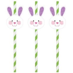 Easter Bunny Paper Straws 12CT