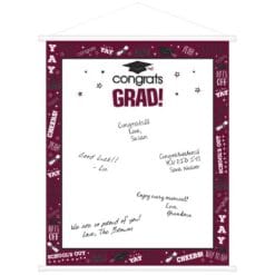 Burgundy Grad Sign-in Scroll 23"X18"