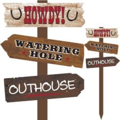 Western Rustic Multicolor Large MDF Yard Stake