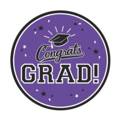 Purple Congrats Grad Plates 7” 18CT