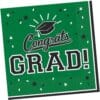 Green Grad Napkins Lunch 36Ct