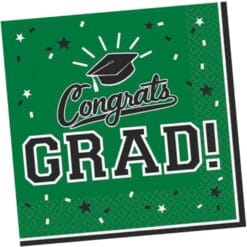 Green Grad Napkins Lunch 36CT