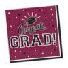Burgundy Grad Napkins Beverage 36Ct