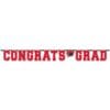 Congrats Grad Letter Banner Red 10Ft