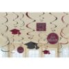 Burgundy Grad Swirl Decor Kit 12PCS