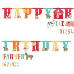 Barnyard Birthday Personalized Jumbo Letter Banner Kit