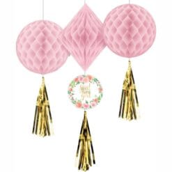 Floral Baby Honeycomb Decorations 3CT