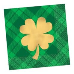 Gold Shamrock Napkins Beverage 16CT