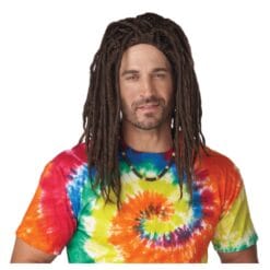 Island Dreads Wig, Brown Adult