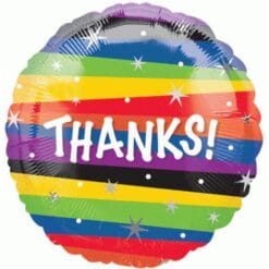 18" RND Thanks Stripes & Swirls Foil BLN