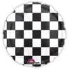 17&Quot; Black &Amp; White Checkered Round Foil Balloon