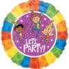 18" RND Let's Party Characters Foil BLN