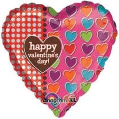 32" HRT HVD Offset Hearts Foil Balloon