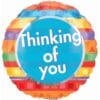 18&Quot; Rnd Thinking Of You Striped Foil Bln
