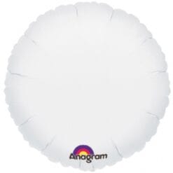 18" RND White Foil Balloon