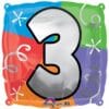 18&Quot; Sqr #3 Quad Foil Balloon
