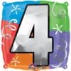 18&Quot; Sqr #4 Quad Foil Balloon