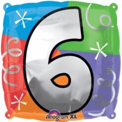 18" SQR #6 Quad Foil Balloon