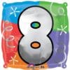 18&Quot; Sqr #8 Quad Foil Balloon