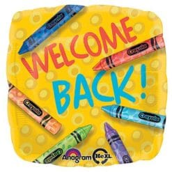 17" SQR Welcome Back Crayons Foil BLN