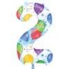 34&Quot; Nbr Balloons/Streamers #2 Foil Bln