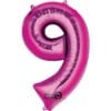34&Quot; Nbr Pink #9 Foil Balloon