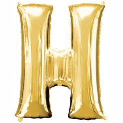34" SHP Letter H Gold Foil Balloon
