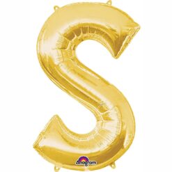 34" SHP Letter S Gold Foil Balloon