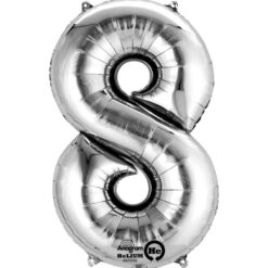 16" SHP #8 Silver Foil Balloon