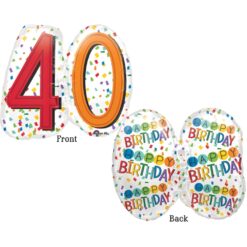 25" SHP 40yo Confetti Bday Foil BLN