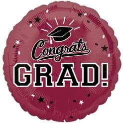 18" RND Burgundy Congrats Grad Foil BLLN