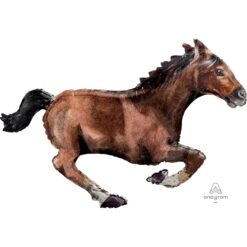 40" SHP Galloping Brown Horse Foil Balloon