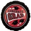 18&Quot; Rnd Grad Cap School Color Red Foil Balloon