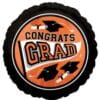 18&Quot; Rnd Grad Cap School Color Orange Foil Balloon