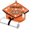 25" SHP Orange Grad Cap w/Diploma Foil Balloon 2 25&Quot; Shp Orange Grad Cap W/Diploma Foil Balloon