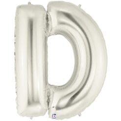 40" SHP Letter D Silver Foil Balloon